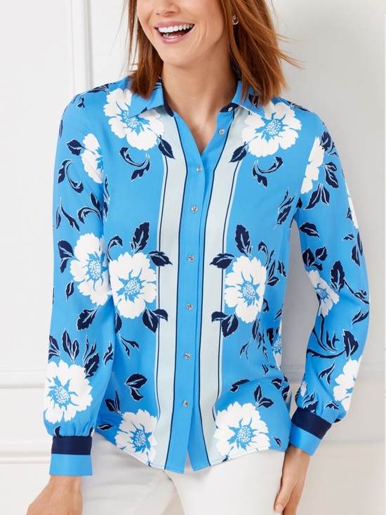 Talbots Tops - Talbots Button Front Shirt-Delightful Floral~Medium
